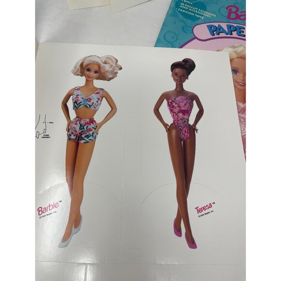 LOT: Vintage 90s 1992 Barbie & Ken Paper Dolls Golden Books Made in USA ~UNCUT - Picture 5 of 9